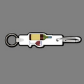 4mm Clip & Key Ring W/ Colorized Wine Bottle & Glass Key Tag